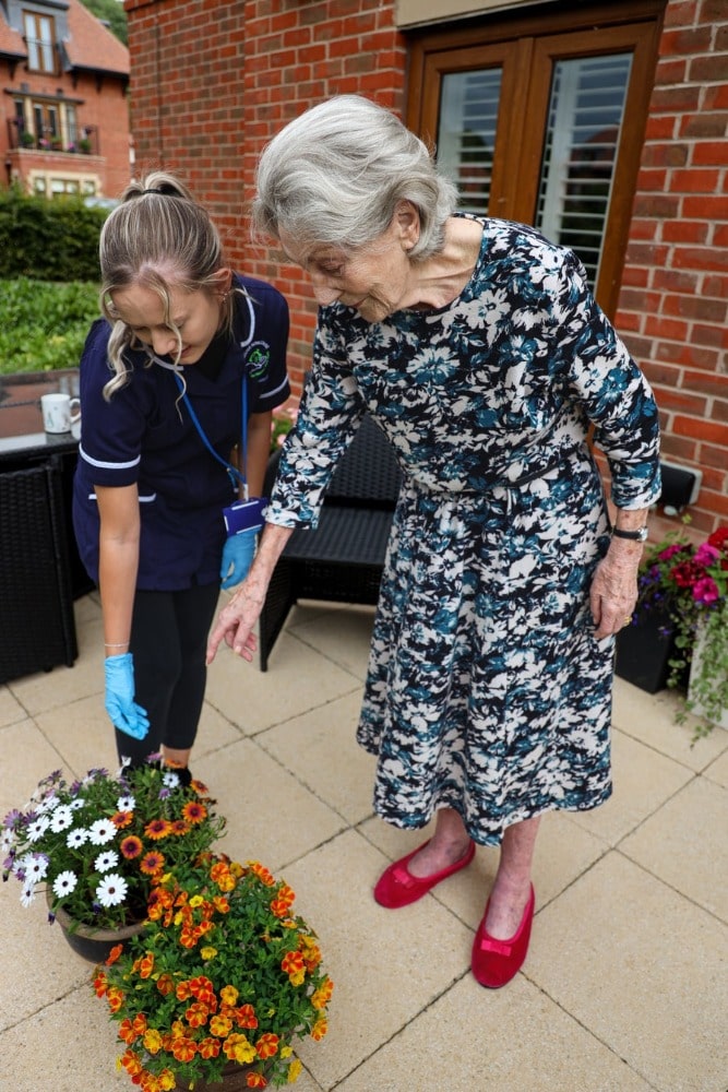 Carer in Garden